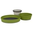 Набор посуды SEA TO SUMMIT X-Set 3 (Black Pouch, Olive Plate, Olive Bowl, Sand Mug)