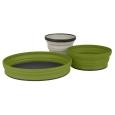 Набір посуду SEA TO SUMMIT X-Set 3 (Black Pouch, Olive Plate, Olive Bowl, Sand Mug)