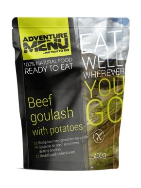 Adventure Menu Beef goulash with potatoes гуляш з яловичини з відвареною картоплею