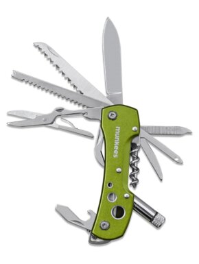 MUNKEES Pocket Knife Led green